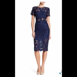 ❌REMOVED❌Navy NSR Short Sleeve Sheath Midi Dress